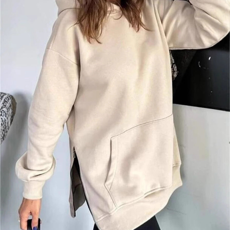 Women's Oversized Hoodie with Side Zips and Universal Fit Lune London