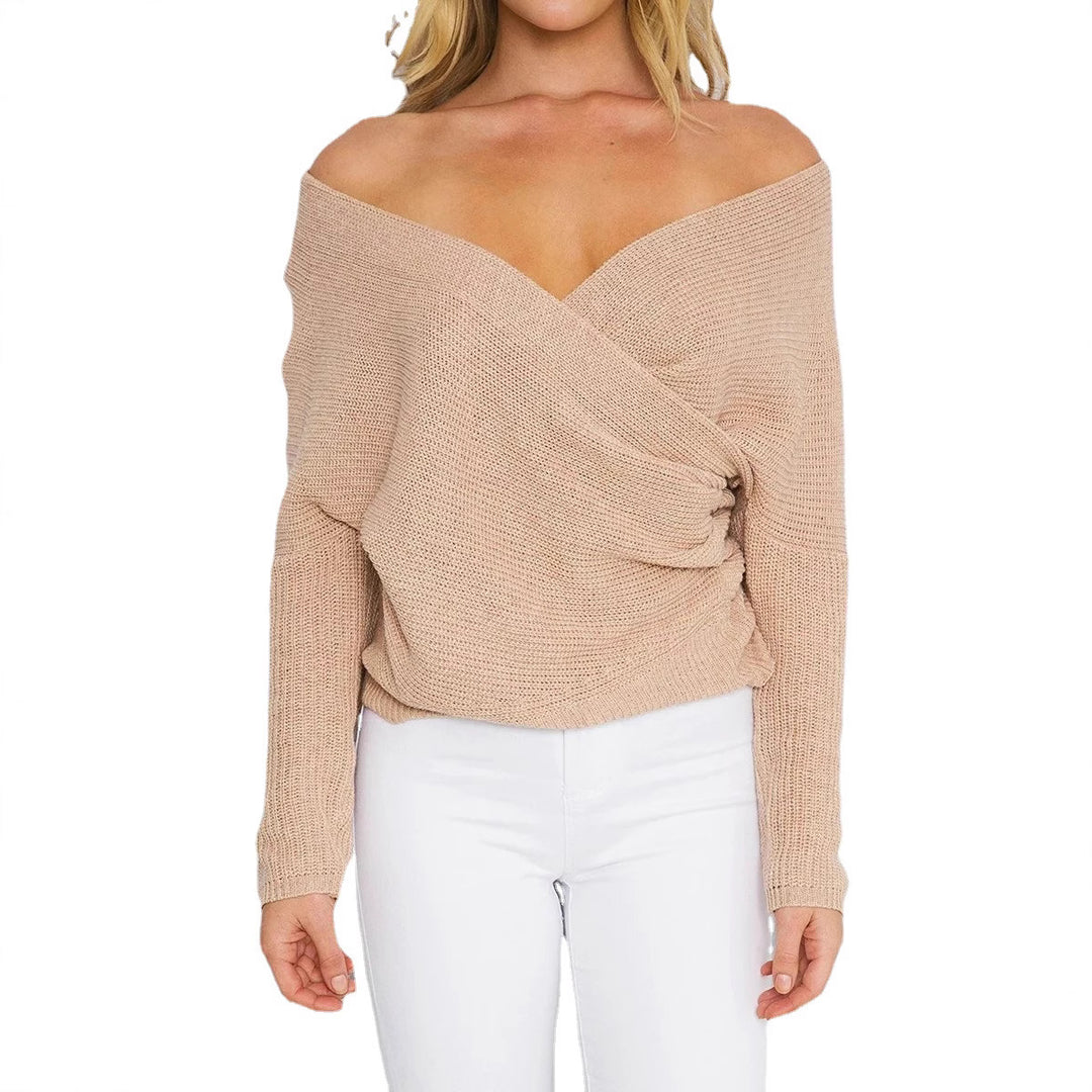 Wrap sweater for women with a beautiful V neckline and a relaxed fit Lune London