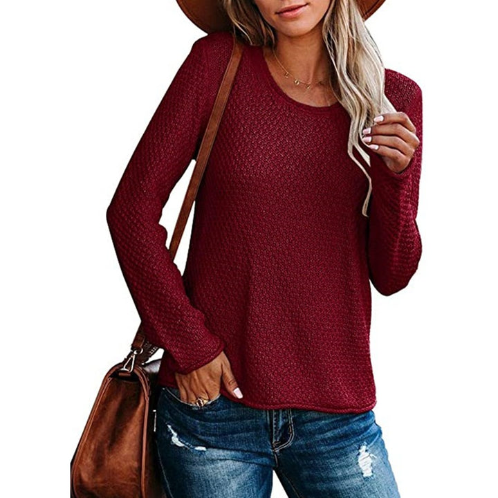 Pull en tricot décontracté pour femmes avec un aspect de point texturé Chic & Stil