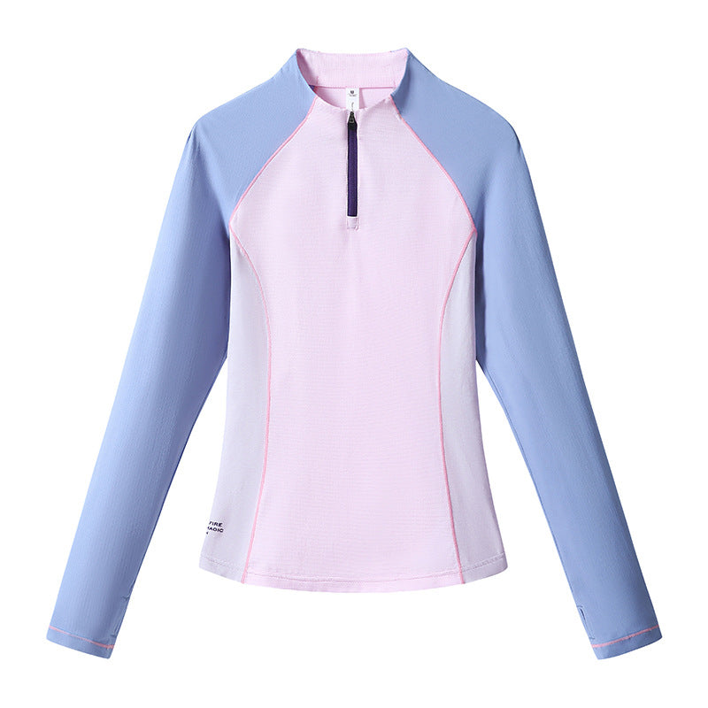 Women's Long Sleeve Functional Half Zip Shirt with Raglan Sleeves and UV Protection Amarae