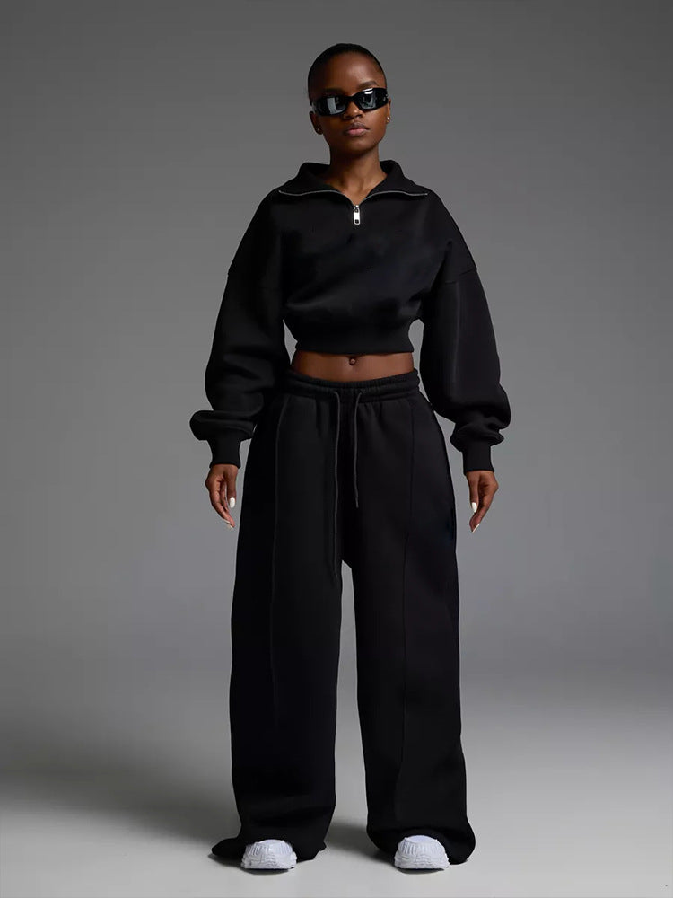 Casual oversized sweatshirt set for women with zipper Lune London