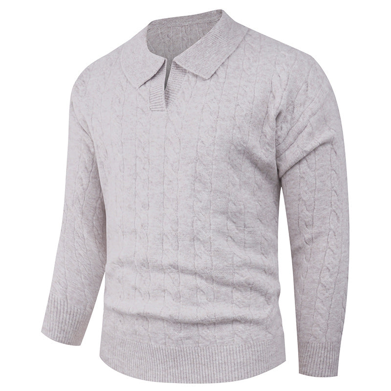 Elegant knitted sweater for men with modern cable pattern Lune London