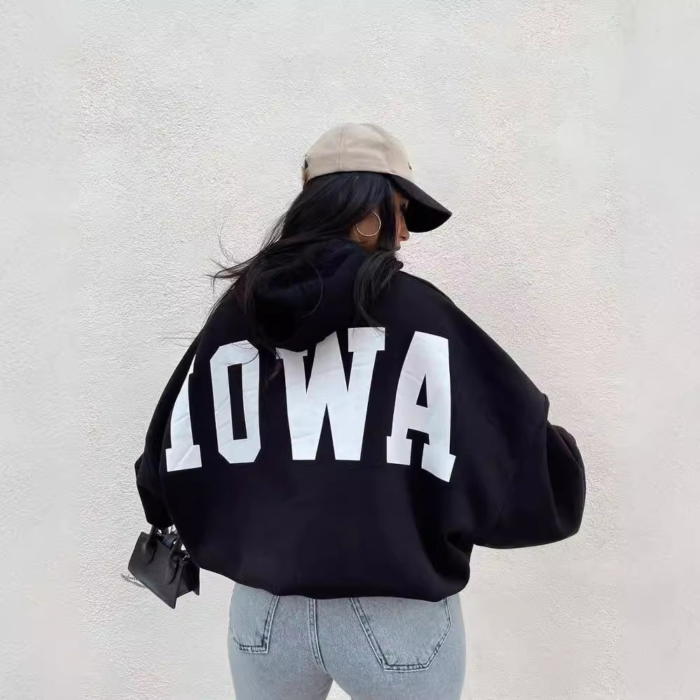 Oversized hoodie for women with a catchy inscription Lune London