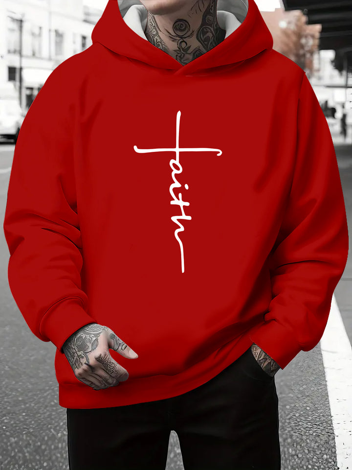 Men's hoodie with a subtle gradient of colors and an inspiring inscription Amarae