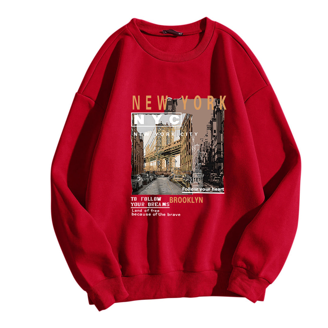 Ladies comfortable sweatshirt with NYC motif Chic & Stil