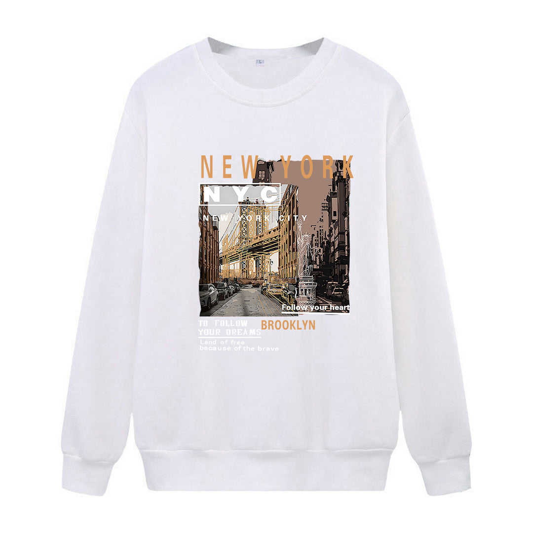 Ladies comfortable sweatshirt with NYC motif Chic & Stil