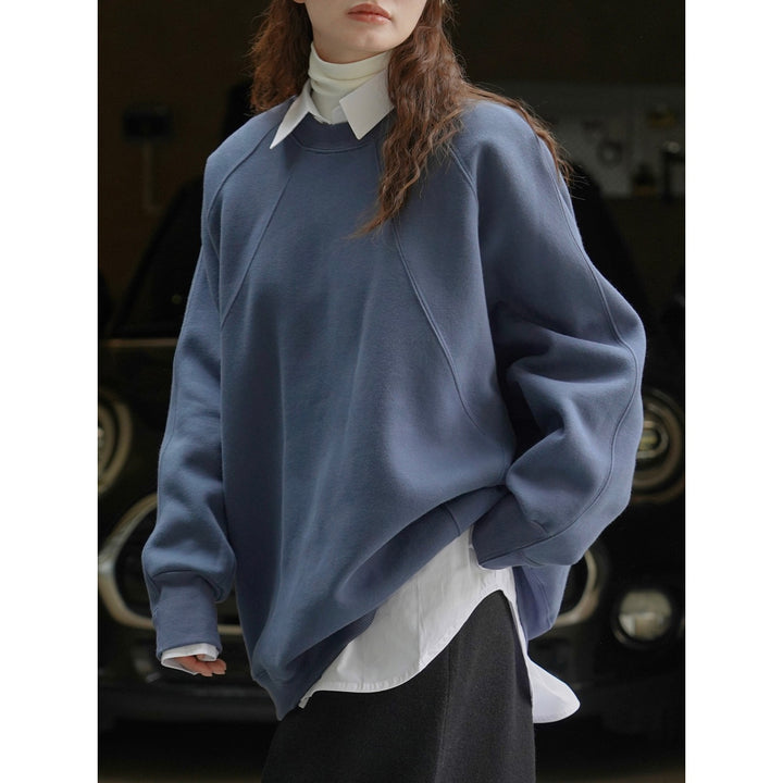 Women Boxy Sweatshirt with raglan seams and voluminous sleeves Amarae