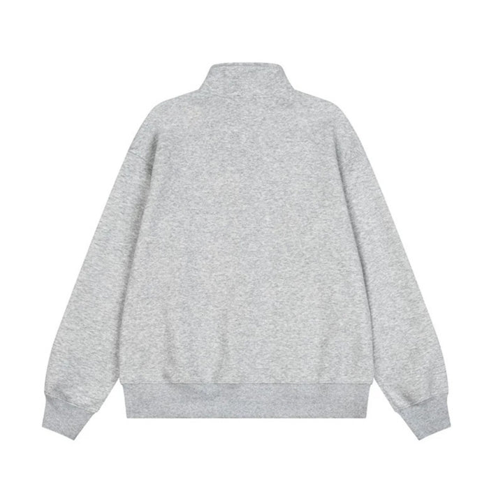 Men's Military-Inspired Sweat Jacket with Stand-Up Collar and Decorative Button Plackets Amarae