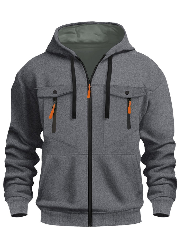 Men's Functional Hooded Jacket with Practical Zip Pockets Lune London