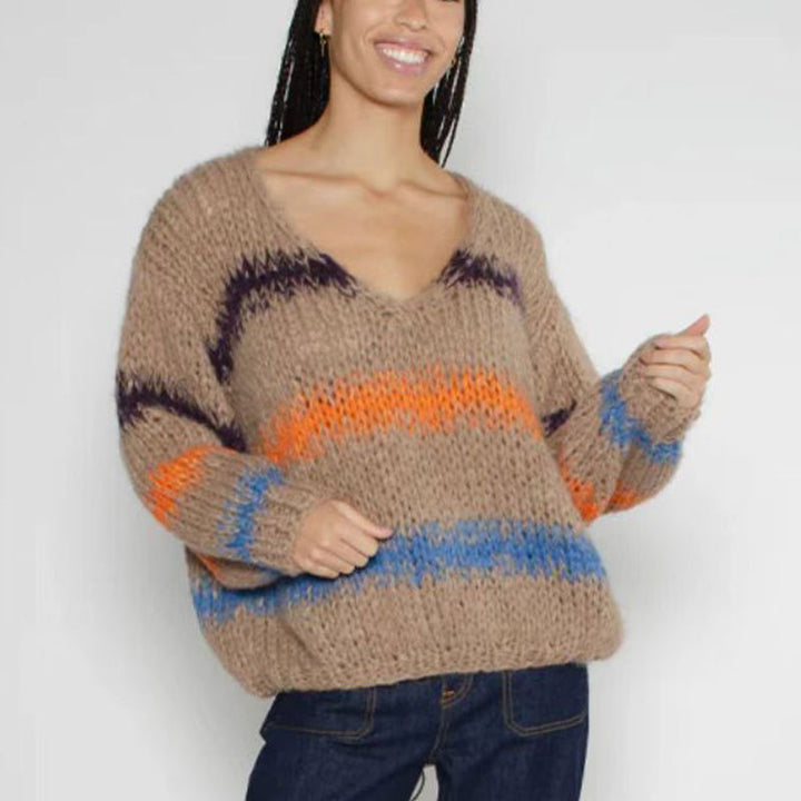 Pull en maille à la mode pour femmes avec design dégradé