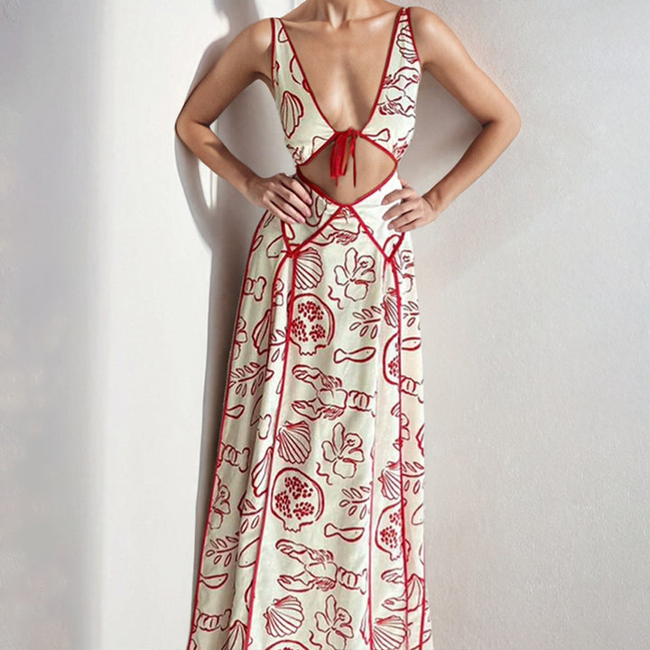 Robe maxi femme avec détail de dos tressé et motif floral Chic & Stil