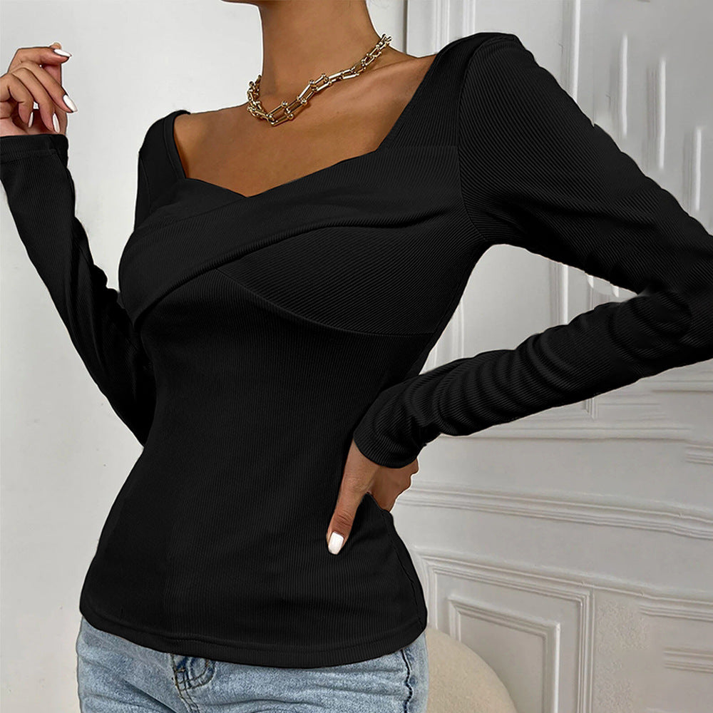Body à manches longues pour femme avec design enveloppant décoratif Chic & Stil
