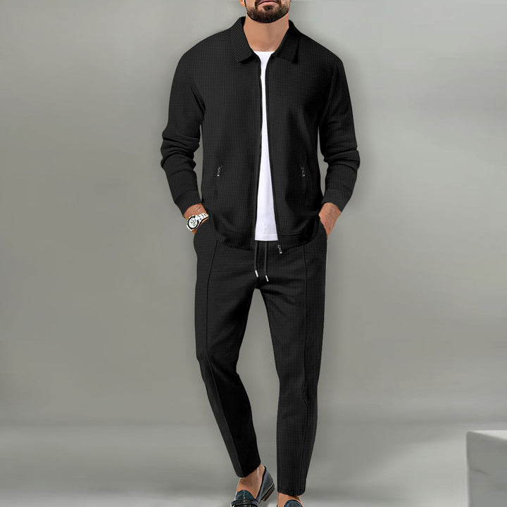Men's Leisure Suit with Modern Structured Design and Practical Pockets Amarae