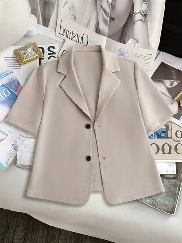 Short sleeve blazer jacket for women in lightweight material Amarae