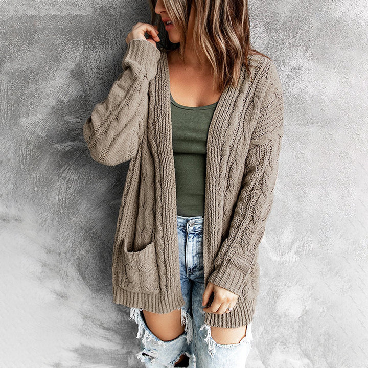 Women's knitted jacket with cable pattern Lune London