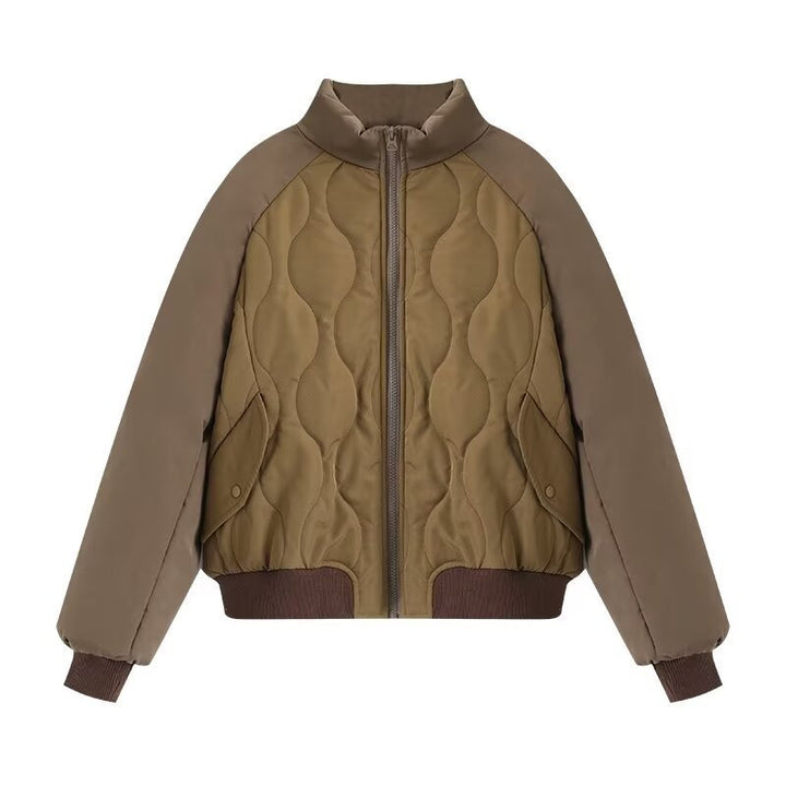 Quilted jacket for women with sporty design featuring high collar and elastic cuffs Lune London