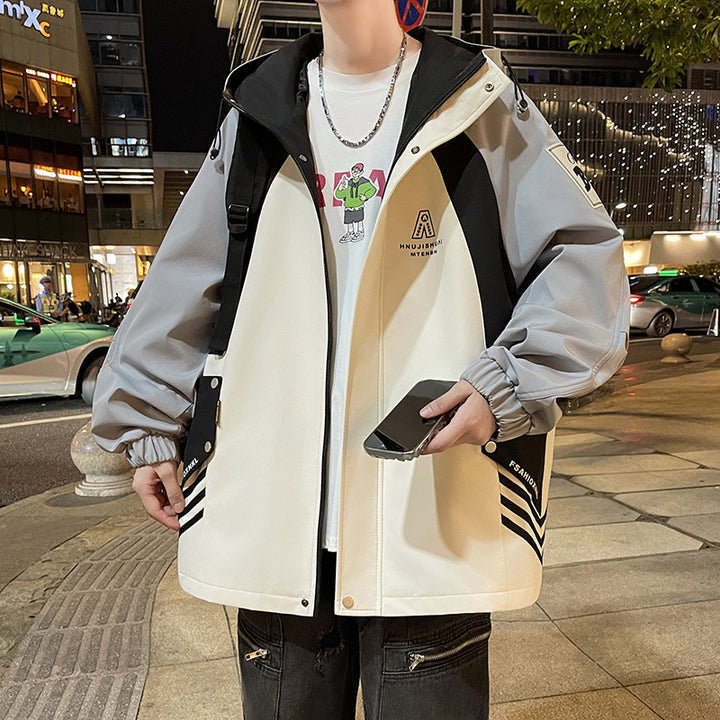 Urban transition jacket for men with adjustable hood Lune London