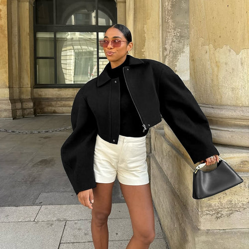 Oversized urban jacket for women with voluminous sleeves Amarae