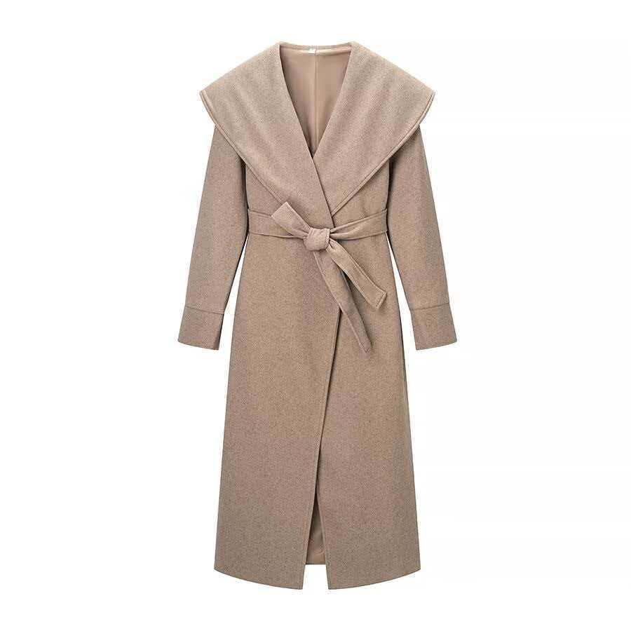 Manteau élégant pour femmes avec larges revers et ceinture à la taille Chic & Stil
