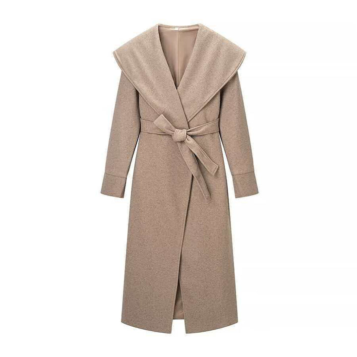 Manteau élégant pour femmes avec larges revers et ceinture à la taille Chic & Stil
