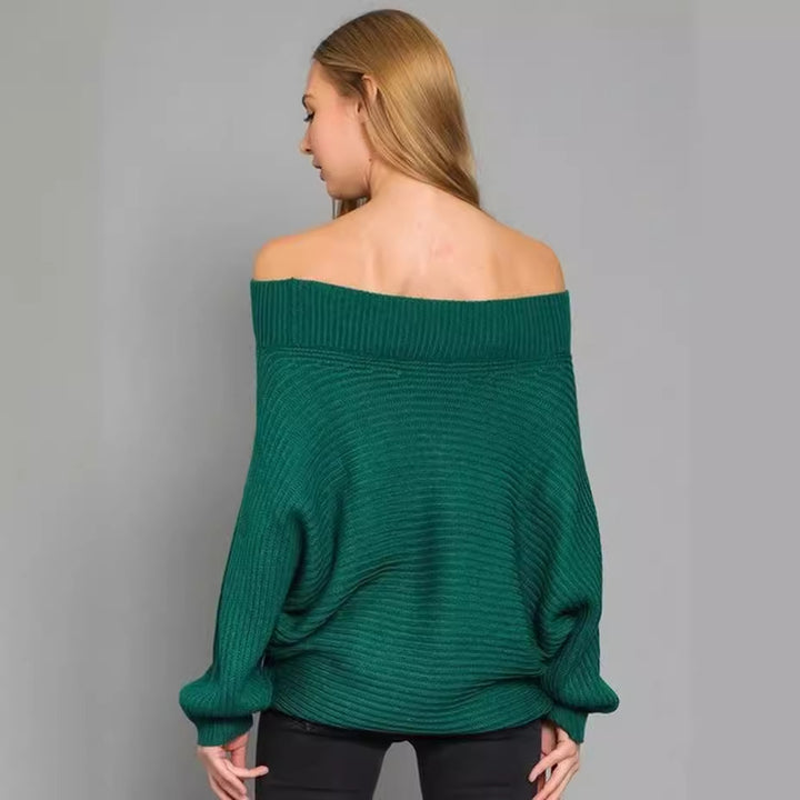 Pull femme décontracté avec décolleté asymétrique et manches larges Lune London