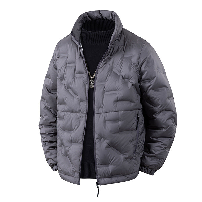 Men's lightweight quilted thermal jacket with stand-up collar and zippered pockets Amarae