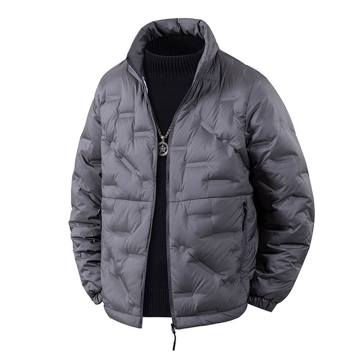 Men's lightweight quilted thermal jacket with stand-up collar and zippered pockets Amarae