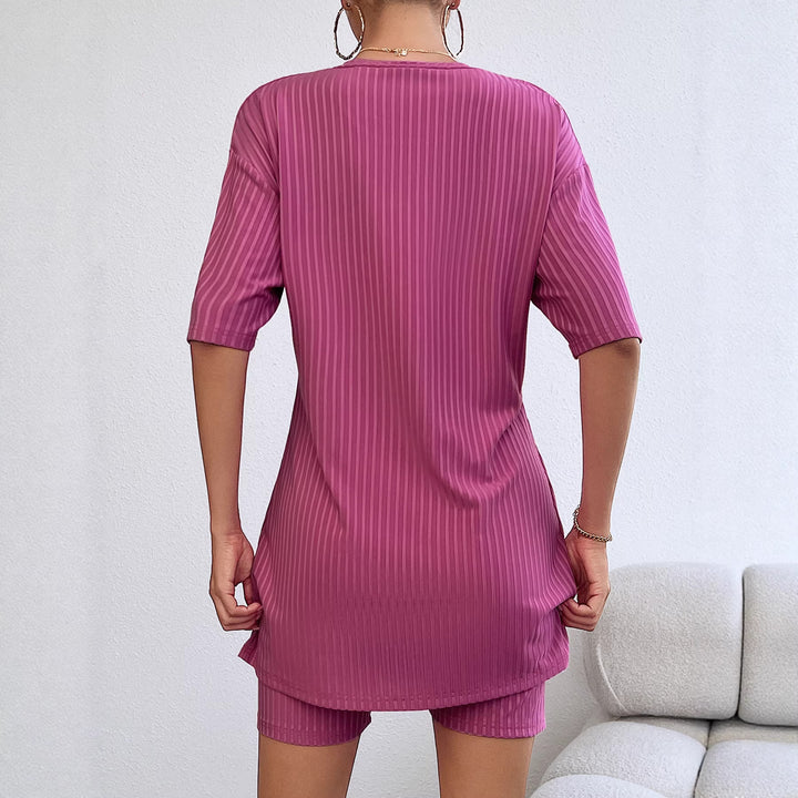 Ladies sporty short-sleeve dress with integrated cycling shorts Lune London