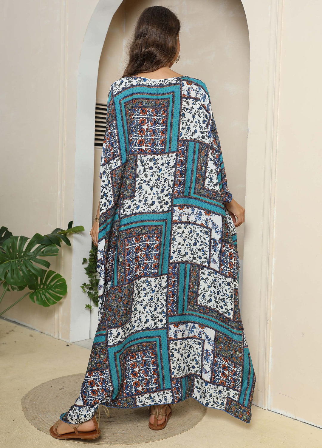 Women Printed Elegant Chic Maxi Kaftan Dress