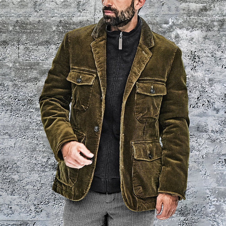 Lightweight corduroy jacket for men with practical pockets and modern design Lune London
