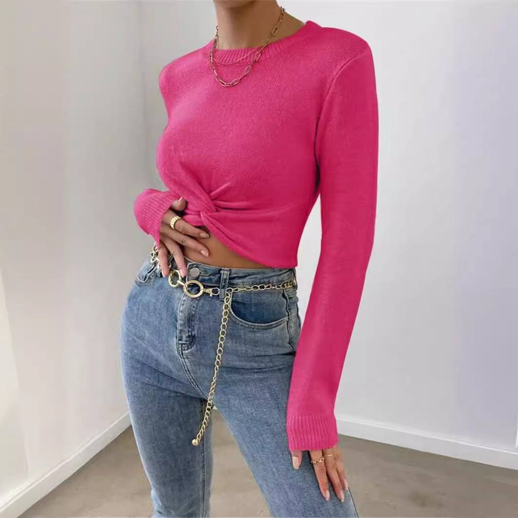 Women's cropped clothing with an elegant knot at the front Lune London