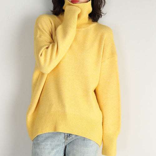 Amarae | Women Oversized Turtleneck Sweater Basic Knitted Sweater