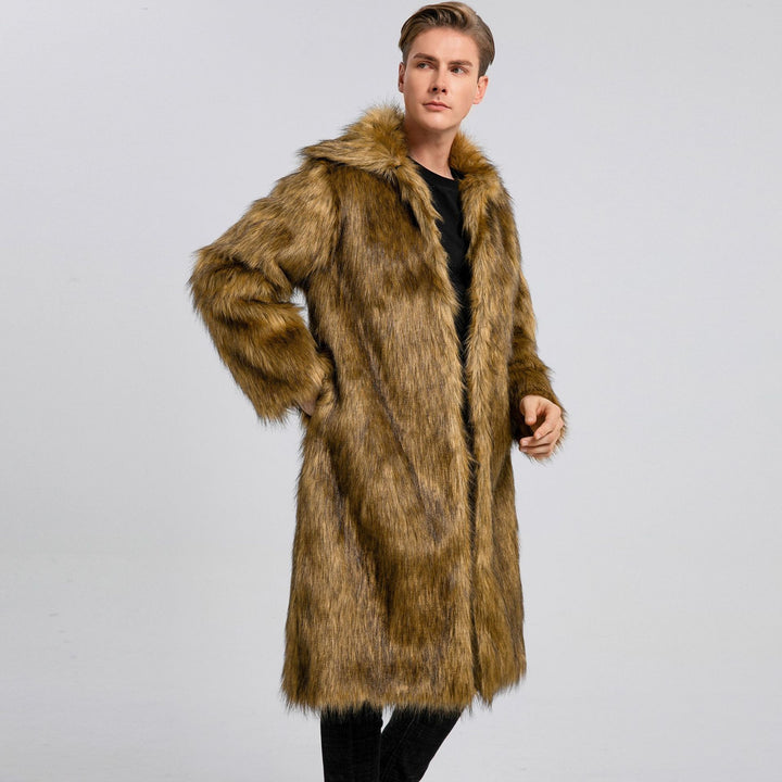 Luxury faux fur coat for men with hood Lune London