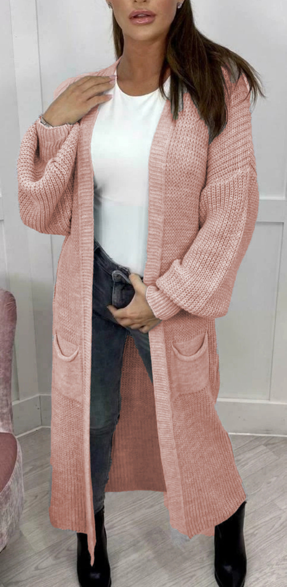 Knitted coat for women with voluminous sleeves Lune London