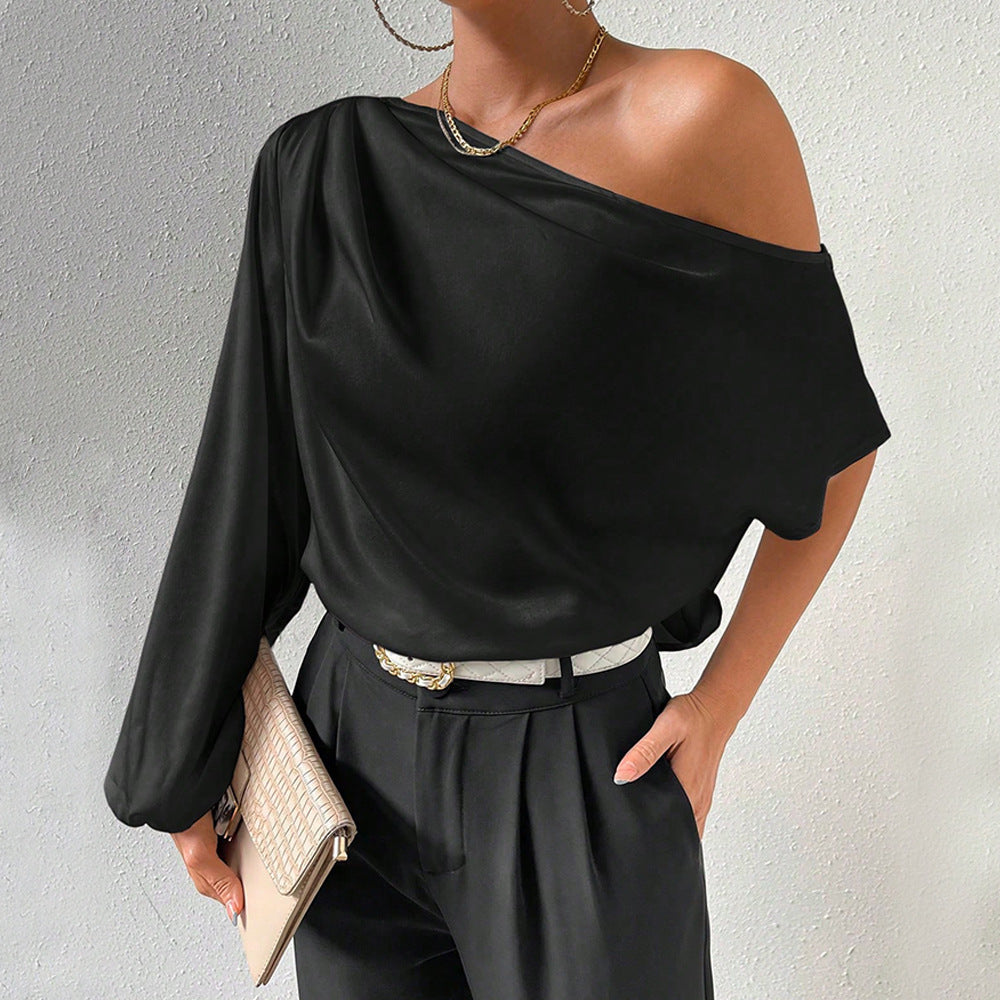 Haut asymétrique pour femmes avec des manches bouffantes élégantes Chic & Stil