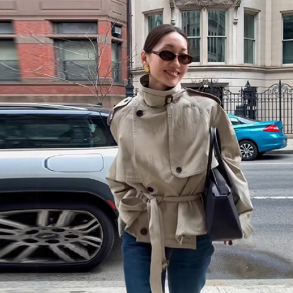 Veste surdimensionnée à la mode pour femmes avec ceinture Chic & Stil