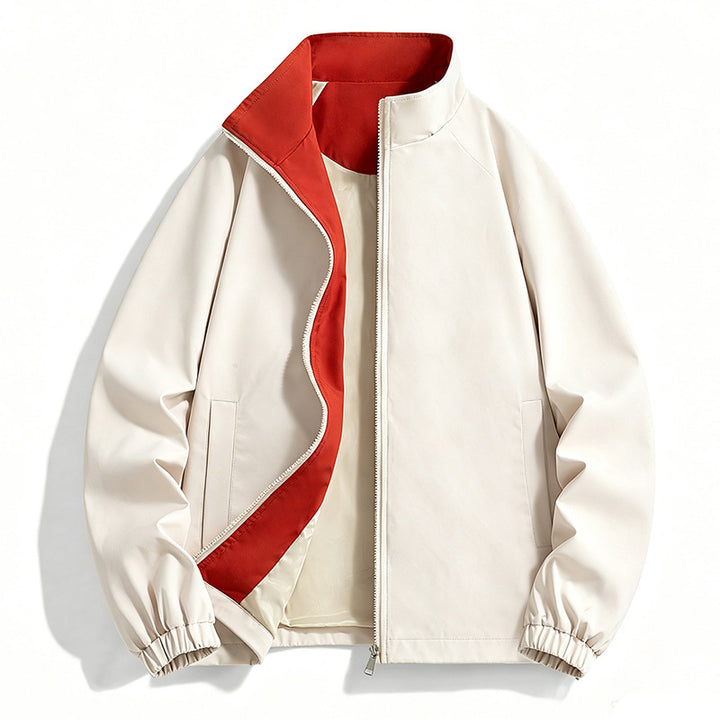 Men's lightweight wind-resistant transitional jacket with stand-up collar and two-way zipper Amarae