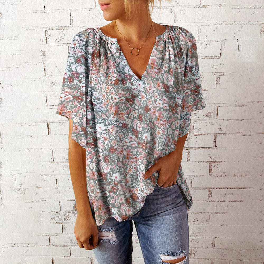 Women Lightweight Floral Pattern Blouse Lune London