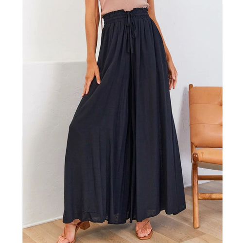 Wide Palazzo pants for women with elastic waist and practical side pockets Amarae