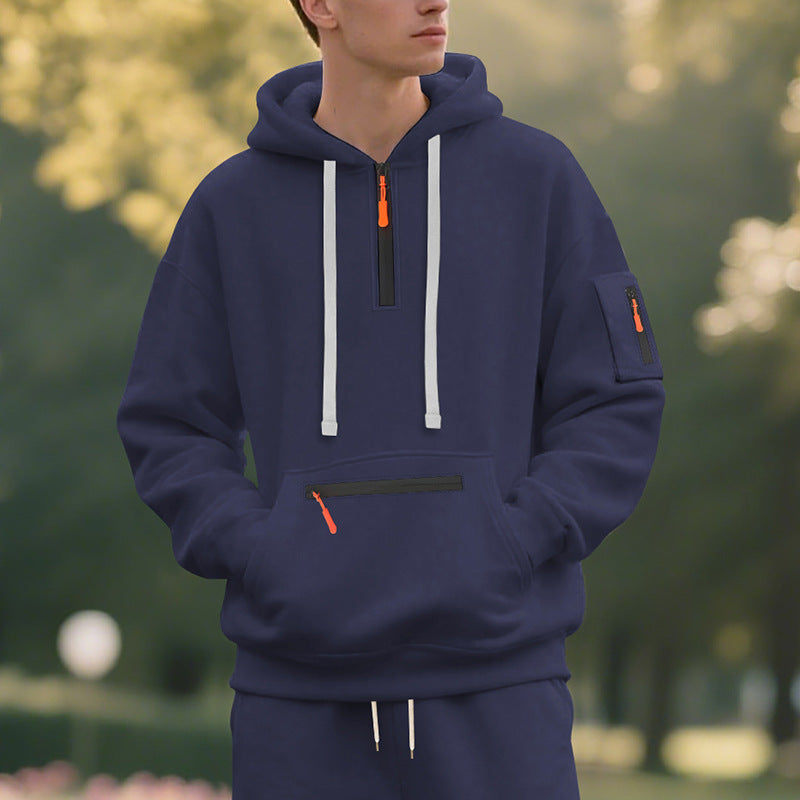 Men's sporty hoodie with practical zip pockets Amarae