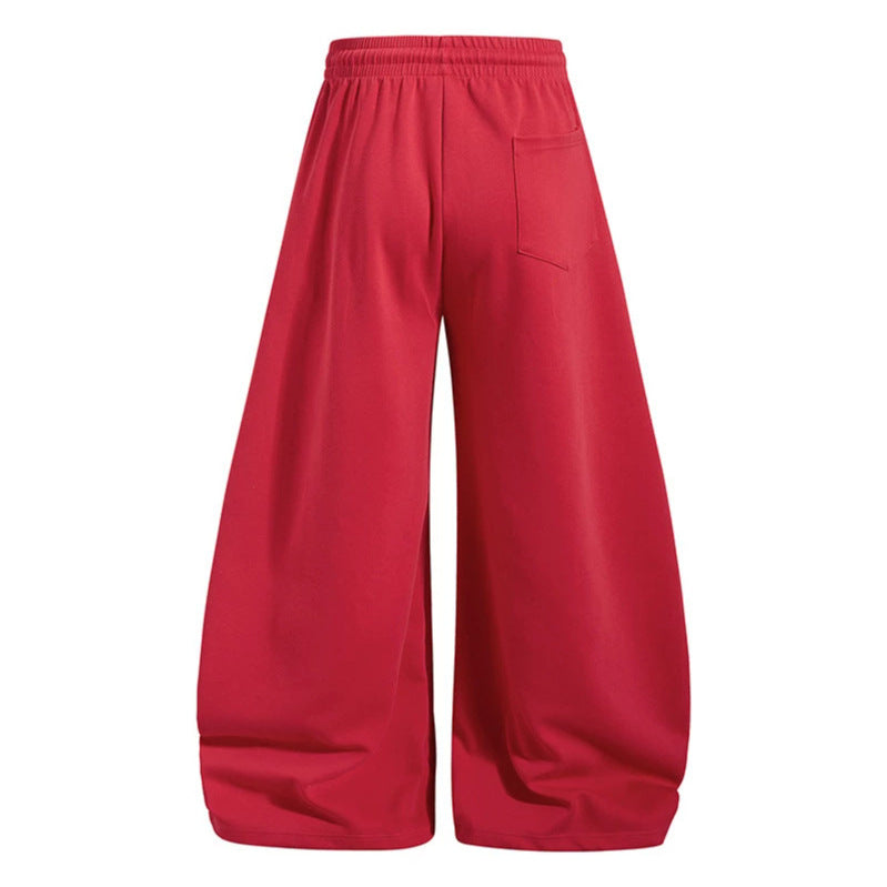 Women Wide Palazzo Sweatpants with Elastic Waistband, Drawstring and Creative Allover Prints Amarae