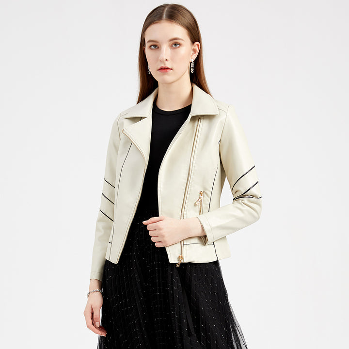 Trendy faux leather jacket for women with a structured design Lune London