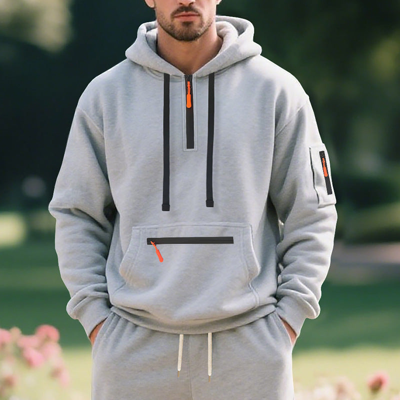 Men's sporty hoodie with practical zip pockets Amarae