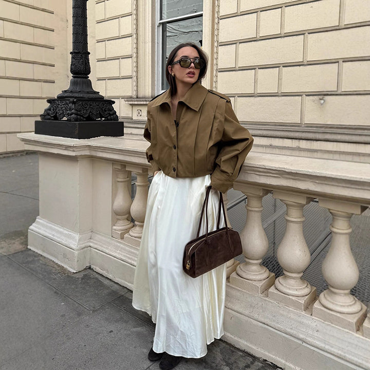 Veste blouson féminine élégante avec des manches volumineuses Chic & Stil