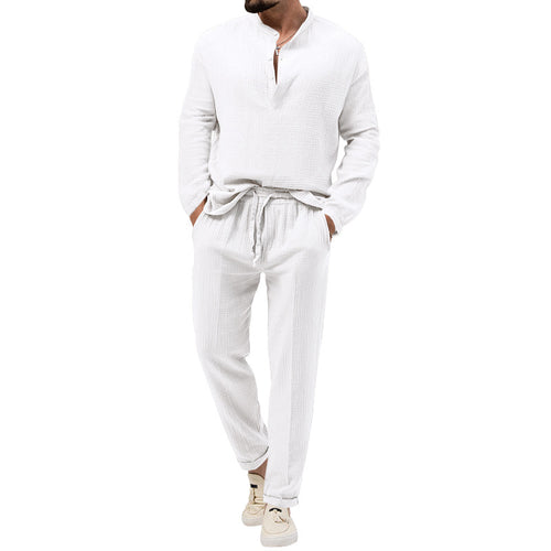 Casual outfit for men with long sleeve top and elastic waist Amarae