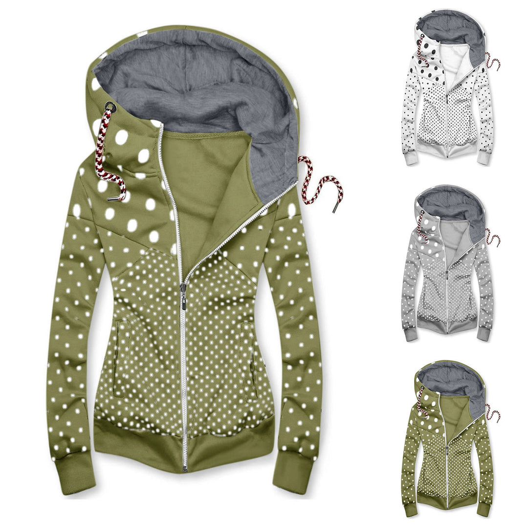 Women's sports jacket with playful polka dot pattern Lune Londonl