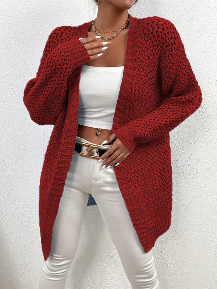 Cardigan for women with a breathable hole pattern and a casual chic design