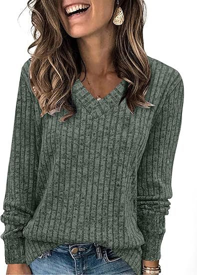 Ladies V-neck knitted sweater Lune London