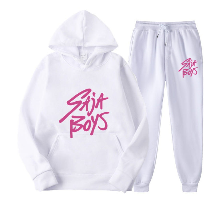 Women's hoodie and jogger set with modern graphic print Chic & Stil