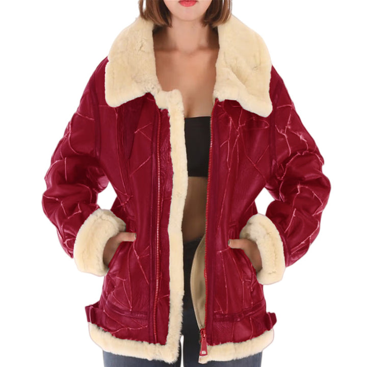 Ladies Pilot Jacket in Faux Fur Lined Lune London